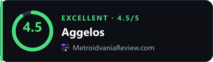 Aggelos: 4.5/5 (Excellent) on MetroidvaniaReview