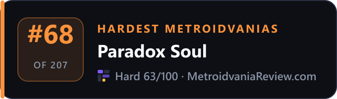 Paradox Soul: #68 of 207 hardest Metroidvanias on MetroidvaniaReview