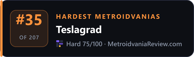 Teslagrad: #35 of 207 hardest Metroidvanias on MetroidvaniaReview